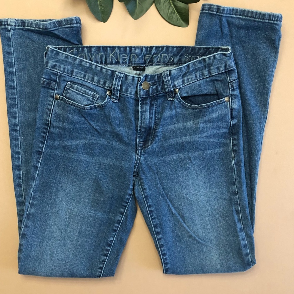 Calvin Klein Classic Blue Straight Leg Jeans - Picture 4 of 12